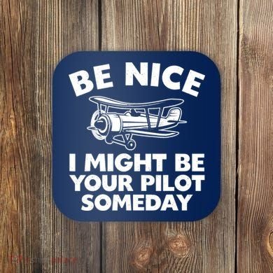 Funny Pilot Design For Aviation Airplane Pilot Coaster