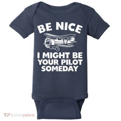 Funny Pilot Design For Aviation Airplane Pilot Baby Bodysuit