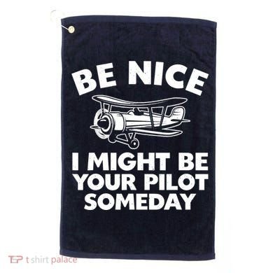 Funny Pilot Design For Aviation Airplane Pilot Golf Towel