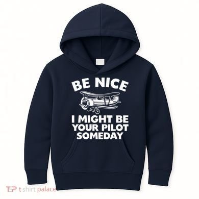 Funny Pilot Design For Aviation Airplane Pilot Kids Hoodie