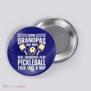 Funny Pickleball Design For Grandpa Pickleball Player Button
