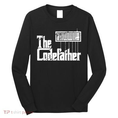 Funny Programmer Dad Gift The Codefather Vintage Coder Long Sleeve Shirt