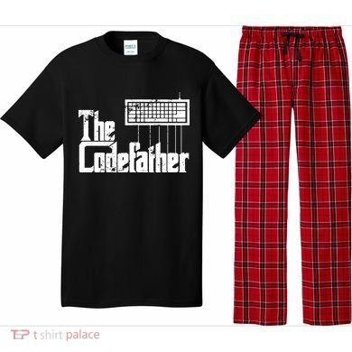 Funny Programmer Dad Gift The Codefather Vintage Coder Pajama Set