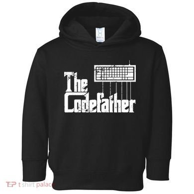 Funny Programmer Dad Gift The Codefather Vintage Coder Toddler Hoodie