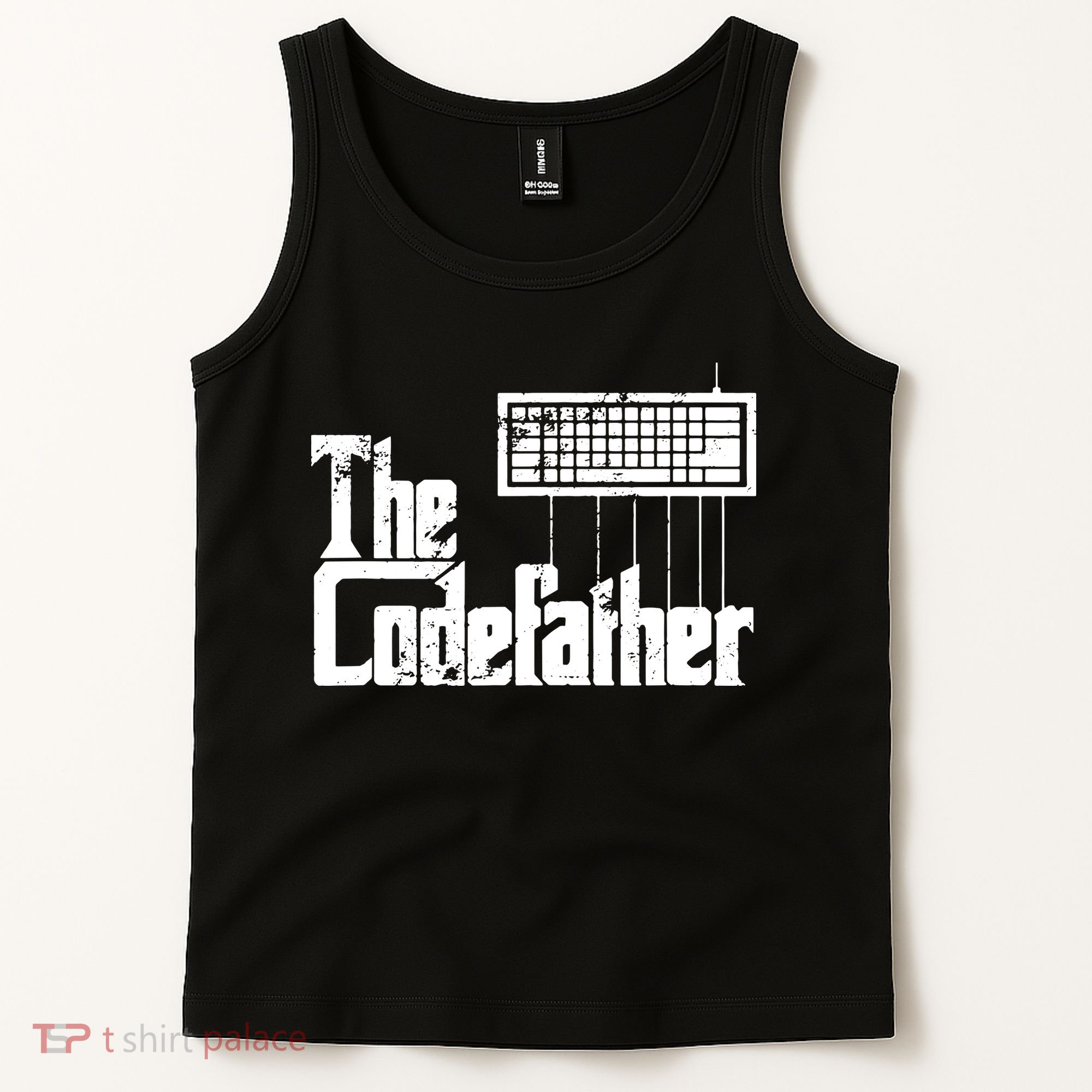 Funny Programmer Dad Gift The Codefather Vintage Coder Tank Top