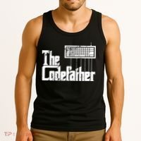 Funny Programmer Dad Gift The Codefather Vintage Coder Tank Top thumb 3