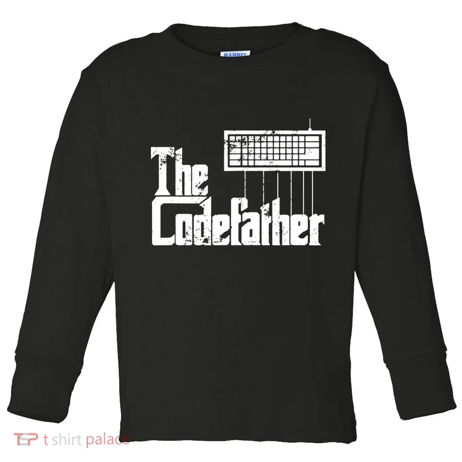 Funny Programmer Dad Gift The Codefather Vintage Coder Toddler Long Sleeve