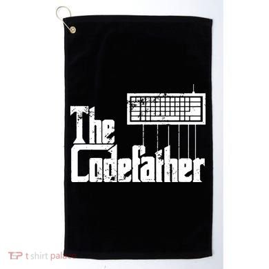 Funny Programmer Dad Gift The Codefather Vintage Coder Golf Towel