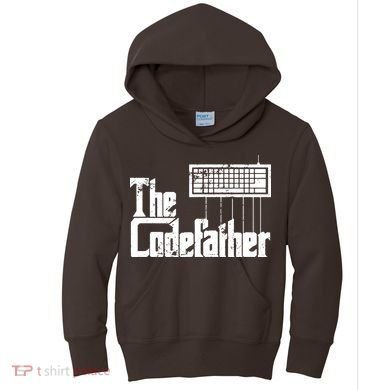 Funny Programmer Dad Gift The Codefather Vintage Coder Kids Hoodie
