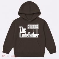 Funny Programmer Dad Gift The Codefather Vintage Coder Kids Hoodie thumb 0
