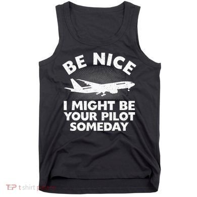 Funny Pilot Design Aviation Airplane Pilot Tank Top