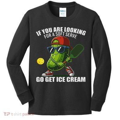 Funny Pickleball Design Funny Pickle Pickleball Kids Long Sleeve Shirt