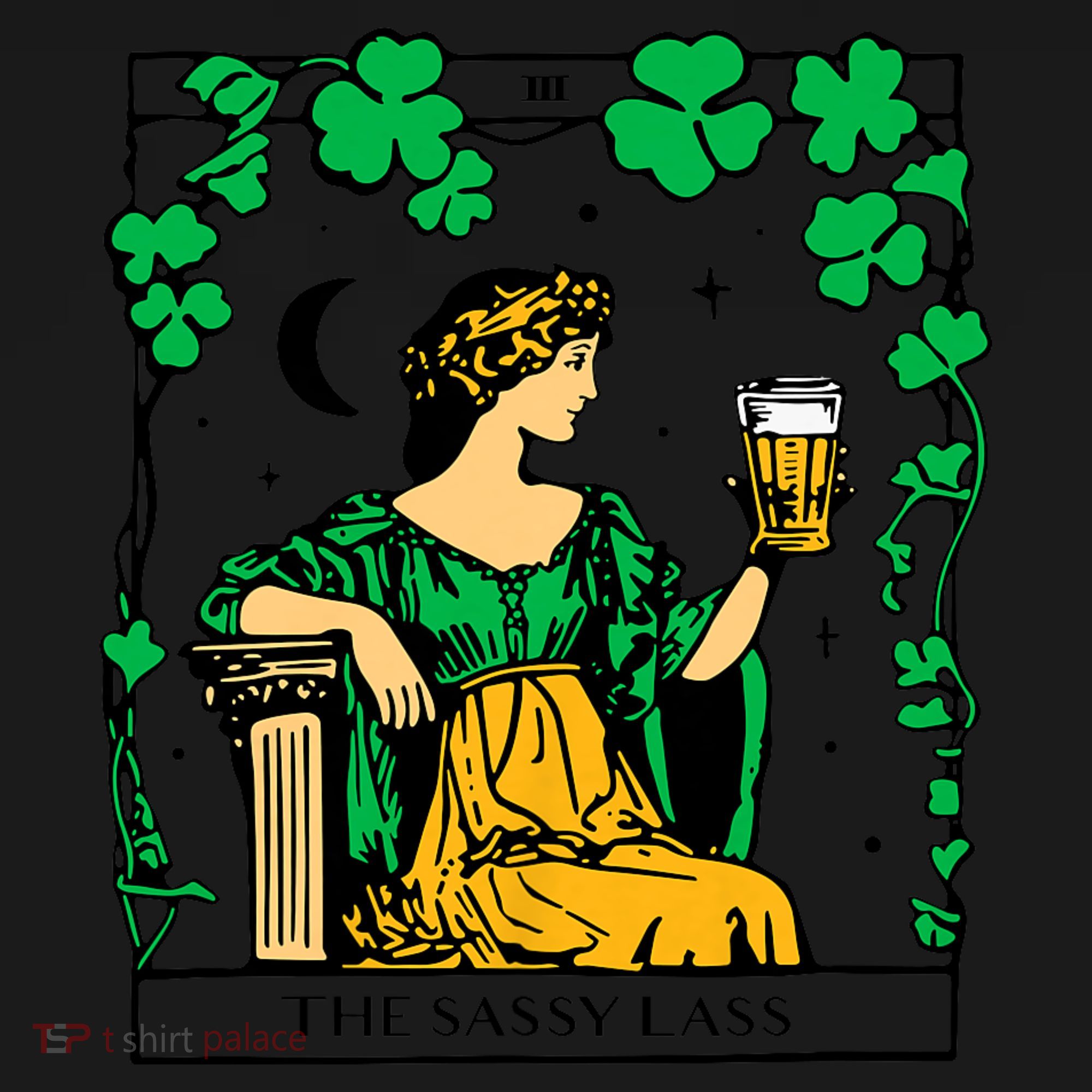 Funny PatrickS Day The Sassy Lass Tarot Card Backpack