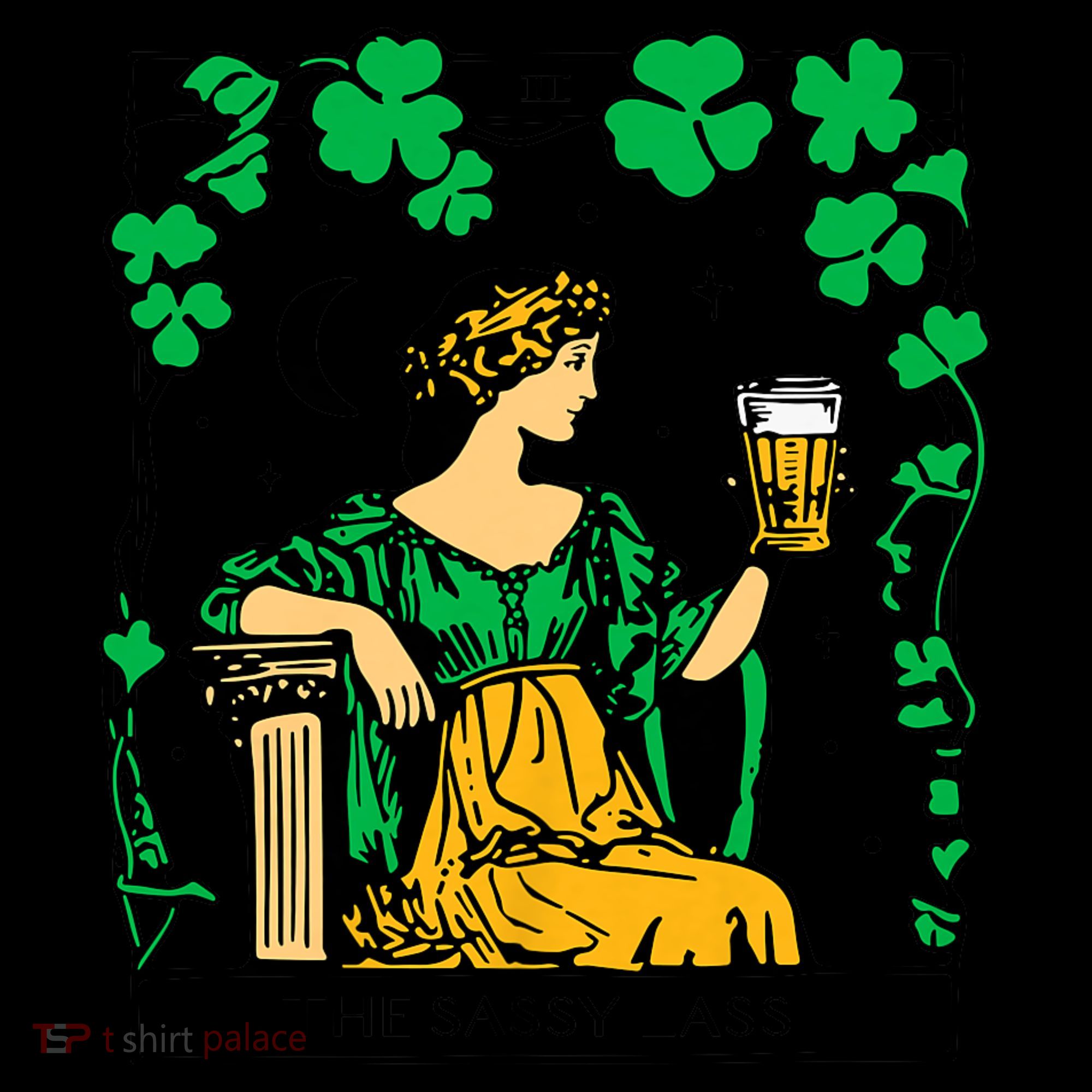 Funny PatrickS Day The Sassy Lass Tarot Card Coaster