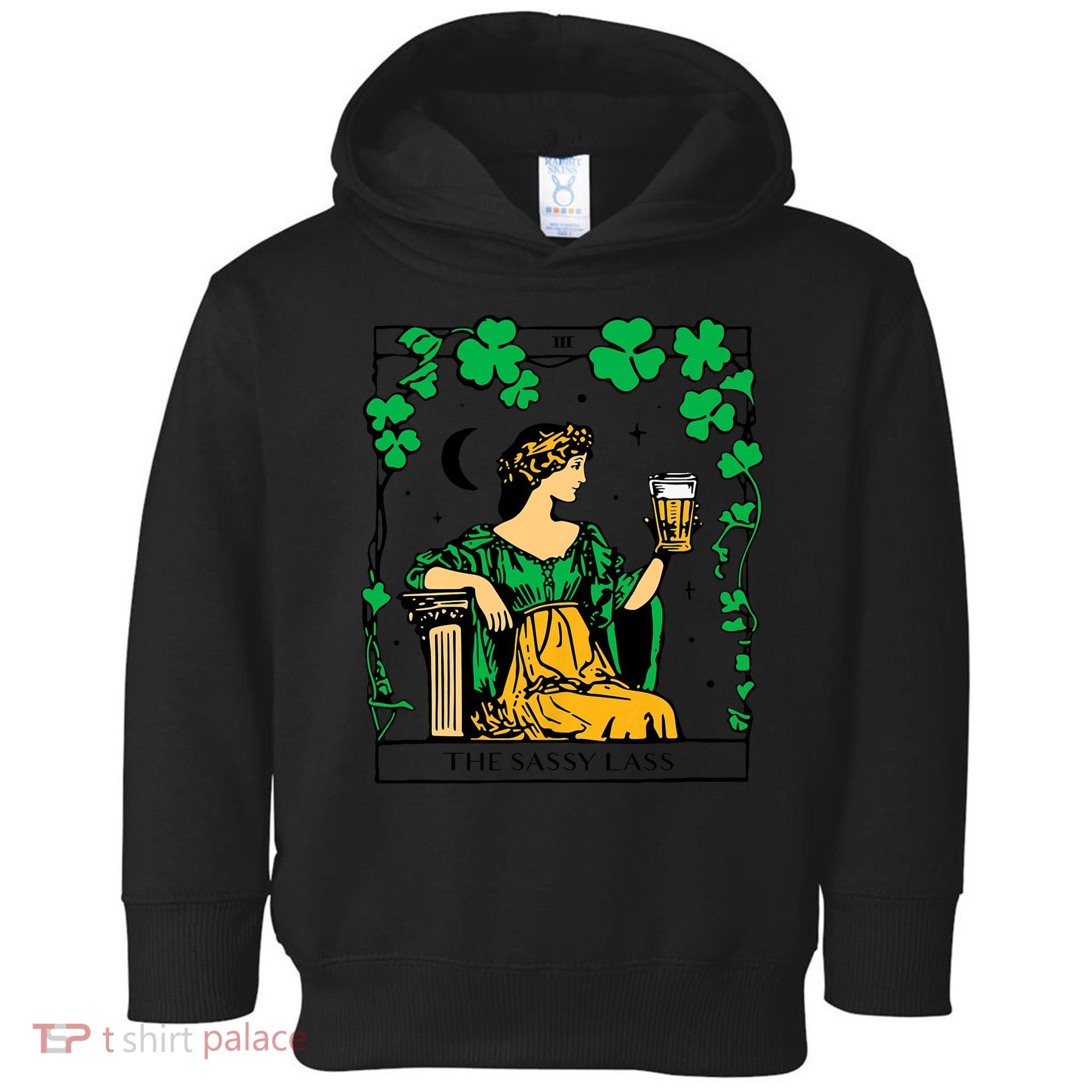 Funny PatrickS Day The Sassy Lass Tarot Card Toddler Hoodie