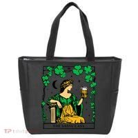Funny PatrickS Day The Sassy Lass Tarot Card Tote Bag thumb 0