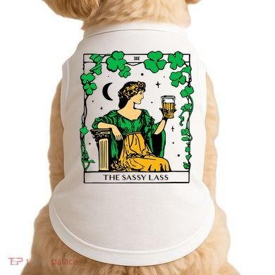 Funny PatrickS Day The Sassy Lass Tarot Card Doggie Tank