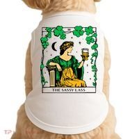 Funny PatrickS Day The Sassy Lass Tarot Card Doggie Tank thumb 0