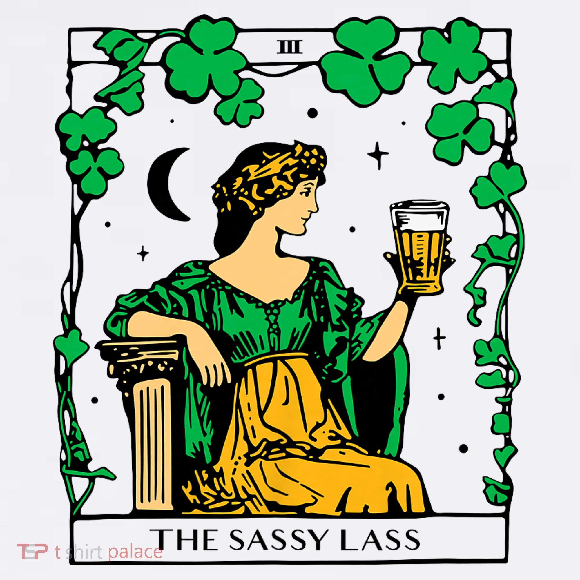 Funny PatrickS Day The Sassy Lass Tarot Card Doggie Tank