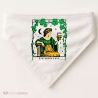 Funny PatrickS Day The Sassy Lass Tarot Card USA-Made Doggie Bandana thumb 0