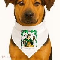 Funny PatrickS Day The Sassy Lass Tarot Card USA-Made Doggie Bandana thumb 1
