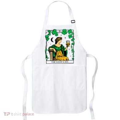 Funny PatrickS Day The Sassy Lass Tarot Card Apron
