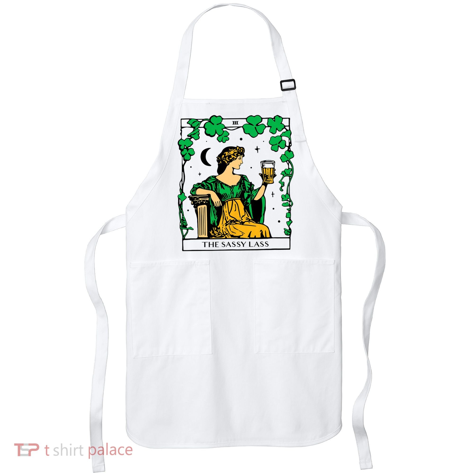 Funny PatrickS Day The Sassy Lass Tarot Card Apron