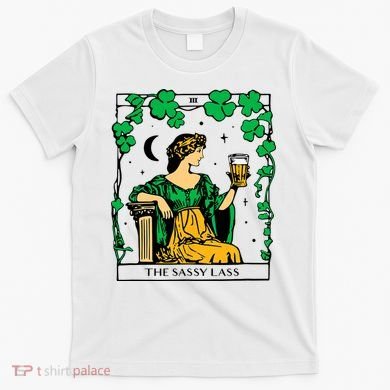 Funny PatrickS Day The Sassy Lass Tarot Card T-Shirt