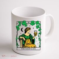 Funny PatrickS Day The Sassy Lass Tarot Card Coffee Mug thumb 1