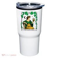 Funny PatrickS Day The Sassy Lass Tarot Card Tumbler thumb 0