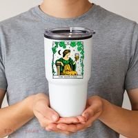Funny PatrickS Day The Sassy Lass Tarot Card Tumbler thumb 2