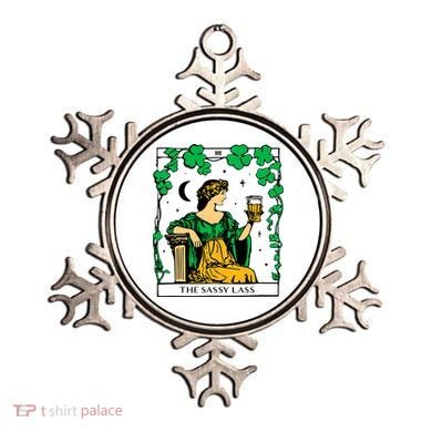 Funny PatrickS Day The Sassy Lass Tarot Card Ornament