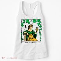 Funny PatrickS Day The Sassy Lass Tarot Card Women's Tank Top thumb 0