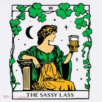 Funny PatrickS Day The Sassy Lass Tarot Card Women's Tank Top thumb 5