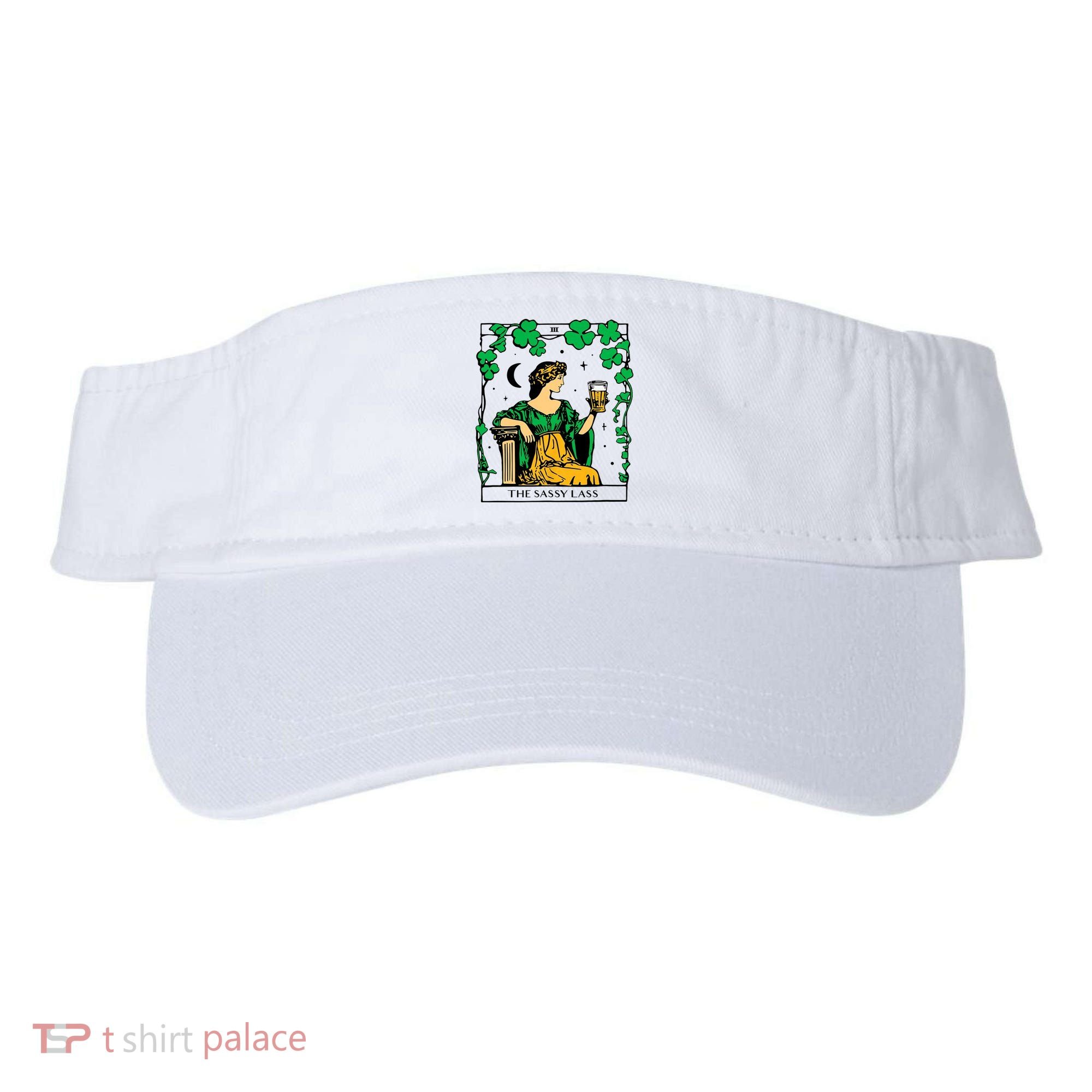 Funny PatrickS Day The Sassy Lass Tarot Card Visor