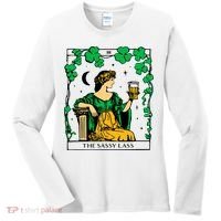 Funny PatrickS Day The Sassy Lass Tarot Card Women's Long Sleeve Shirt thumb 0