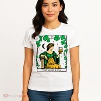 Funny PatrickS Day The Sassy Lass Tarot Card Women's T-Shirt thumb 4