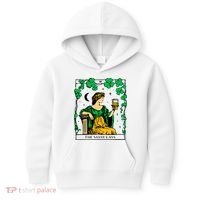 Funny PatrickS Day The Sassy Lass Tarot Card Kids Hoodie thumb 0