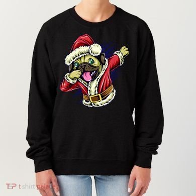 Funny Pug Dabbing Santa Claus Women's Sweatshirt