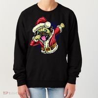 Funny Pug Dabbing Santa Claus Women's Sweatshirt thumb 0