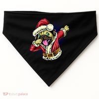 Funny Pug Dabbing Santa Claus USA-Made Doggie Bandana thumb 0