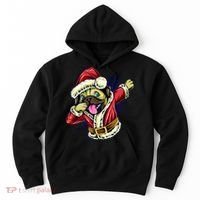 Funny Pug Dabbing Santa Claus Hoodie thumb 0