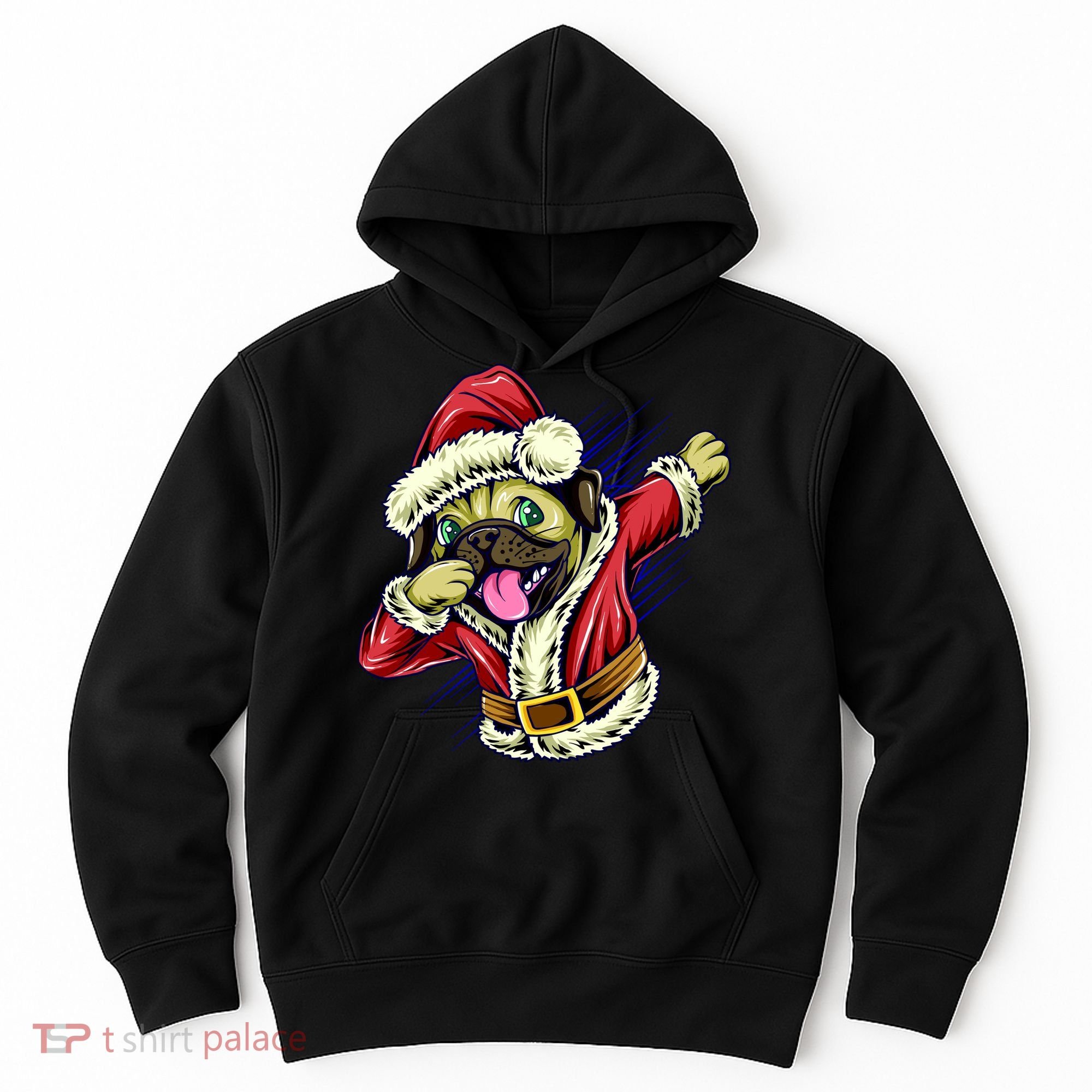 Funny Pug Dabbing Santa Claus Hoodie