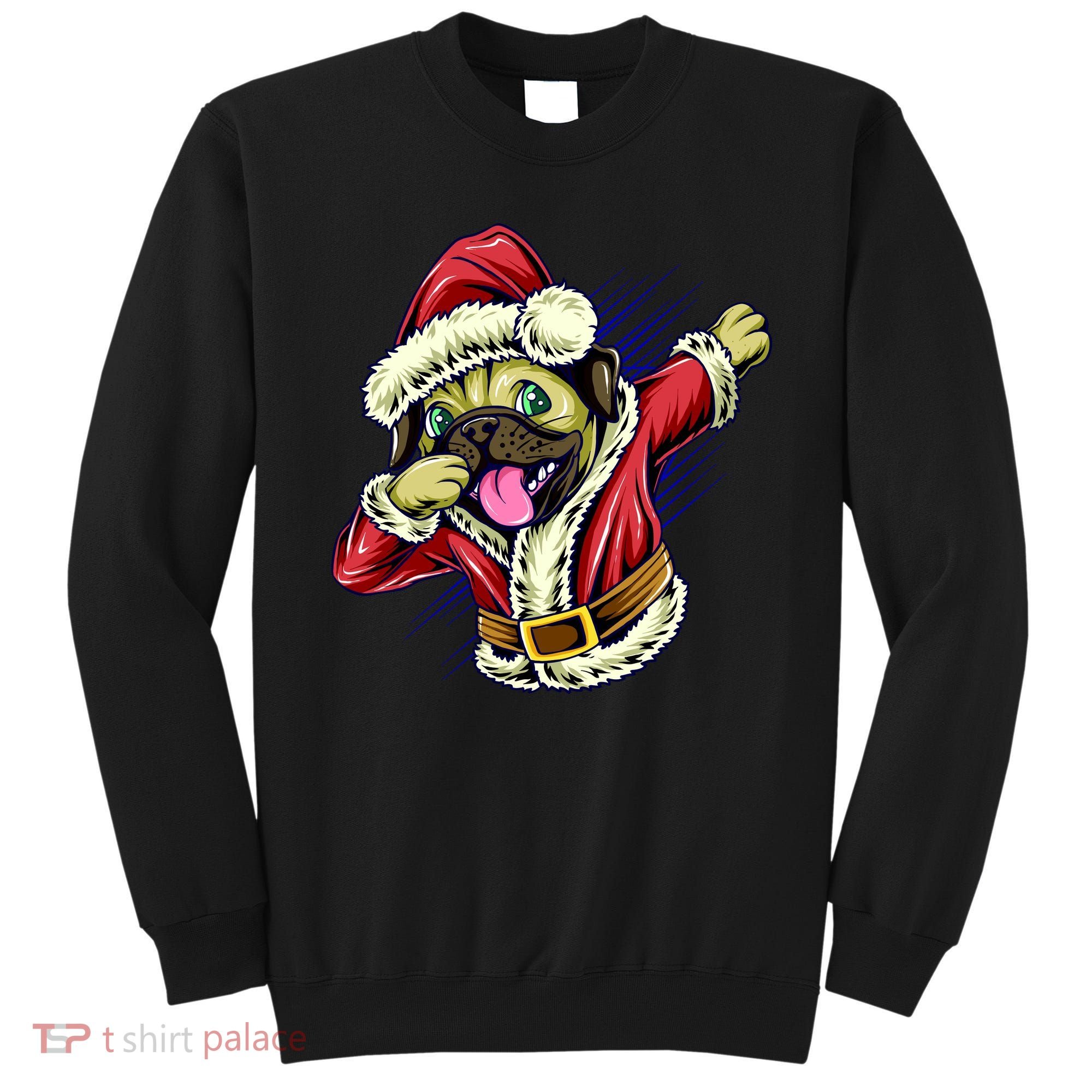Funny Pug Dabbing Santa Claus Sweatshirt