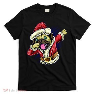 Funny Pug Dabbing Santa Claus T-Shirt