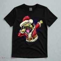 Funny Pug Dabbing Santa Claus T-Shirt thumb 5