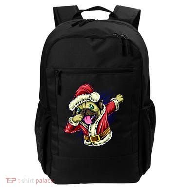 Funny Pug Dabbing Santa Claus Backpack