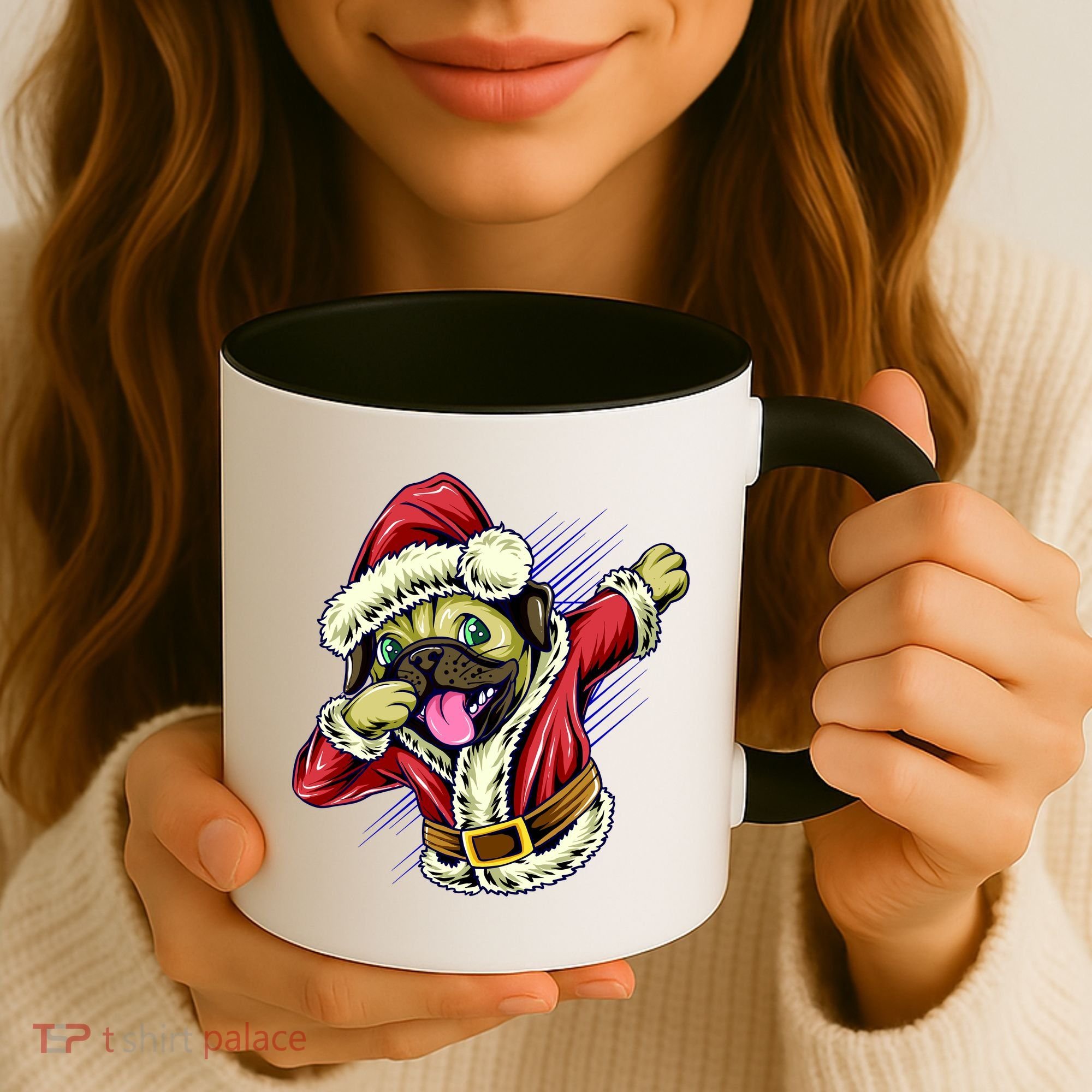 Funny Pug Dabbing Santa Claus Coffee Mug