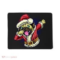 Funny Pug Dabbing Santa Claus Mousepad thumb 0