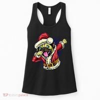 Funny Pug Dabbing Santa Claus Women's Tank Top thumb 0